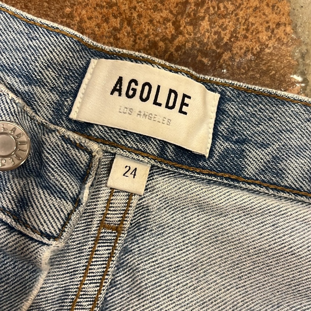 Agolde Women's Light Blue High-Waisted Jeans - Picture 6 of 7